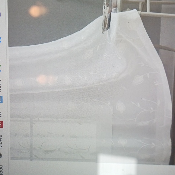 MYSTIC-HOME Embroidery White Tulip Sheer Curtain Panels 52"W x 84"L 2 Panels - Picture 4 of 4